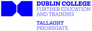 Dubin College Tallaght Priorsgate blue and white logo